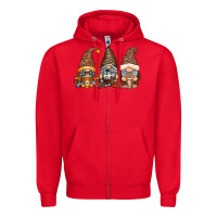 Red coffee gnomes Zipper Hoodie - RacoonDesign