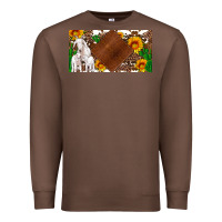 Chestnut baby goats and sunflower and cactus with cowhide license plate Premium Sweatshirt - Artiststas