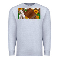 Heather Grey baby goats and sunflower and cactus with cowhide license plate Premium Sweatshirt - Artiststas