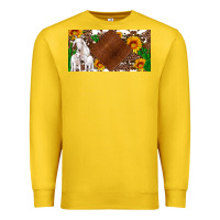 Lemon baby goats and sunflower and cactus with cowhide license plate Premium Sweatshirt - Artiststas