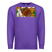 Purple baby goats and sunflower and cactus with cowhide license plate Premium Sweatshirt - Artiststas