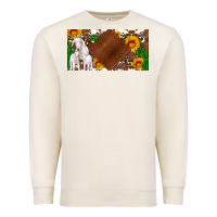 Sandshell baby goats and sunflower and cactus with cowhide license plate Premium Sweatshirt - Artiststas