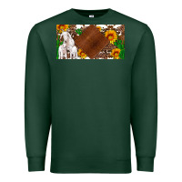 Sports Green baby goats and sunflower and cactus with cowhide license plate Premium Sweatshirt - Artiststas