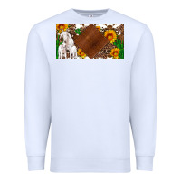 White baby goats and sunflower and cactus with cowhide license plate Premium Sweatshirt - Artiststas