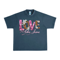Midnight Navy love like jesus Urban Heavy Tee - texasbilliewilder