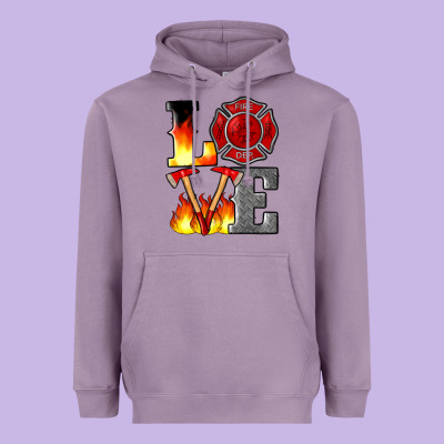 Firefighter Love Heavyweight Hoodie Designed By Artiststas