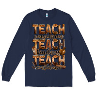 Navy teach compassion teach kindness teach confidence Long Sleeve Tee - Zillion Design Studio