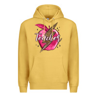 Antique Gold teacher lightning bolt valentine s day Premium Hoodie - MaliasSmallBusiness