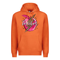 Carrot teacher lightning bolt valentine s day Premium Hoodie - MaliasSmallBusiness