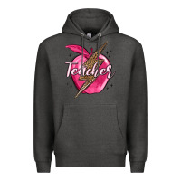 Charcoal Heather teacher lightning bolt valentine s day Premium Hoodie - MaliasSmallBusiness