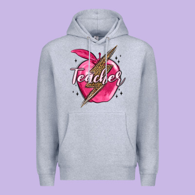 Teacher Lightning Bolt Valentine S Day Premium Hoodie Designed By Maliassmallbusiness