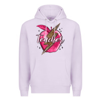 Lilac teacher lightning bolt valentine s day Premium Hoodie - MaliasSmallBusiness