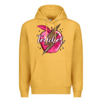 Mustard teacher lightning bolt valentine s day Premium Hoodie - MaliasSmallBusiness