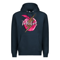 Navy teacher lightning bolt valentine s day Premium Hoodie - MaliasSmallBusiness