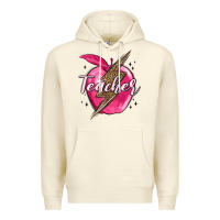 Sandshell teacher lightning bolt valentine s day Premium Hoodie - MaliasSmallBusiness