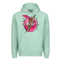 Seafoam teacher lightning bolt valentine s day Premium Hoodie - MaliasSmallBusiness