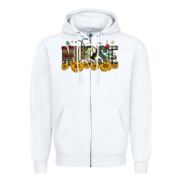 White christmas nurse sunflower Zipper Hoodie - FaDigitalArtStudio