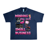 Navy minding my own small business Urban Heavy Tee - texasbilliewilder