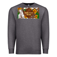 Charcoal Heather (preview)baby goats and sunflower and cactus with cowhide license plat Premium Sweatshirt - Artiststas