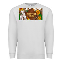 Dove Grey (preview)baby goats and sunflower and cactus with cowhide license plat Premium Sweatshirt - Artiststas