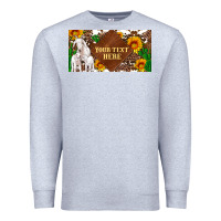 Heather Grey (preview)baby goats and sunflower and cactus with cowhide license plat Premium Sweatshirt - Artiststas