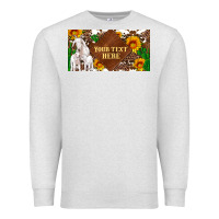 Oatmeal Heather (preview)baby goats and sunflower and cactus with cowhide license plat Premium Sweatshirt - Artiststas