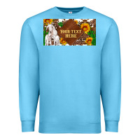 Ocean Blue (preview)baby goats and sunflower and cactus with cowhide license plat Premium Sweatshirt - Artiststas