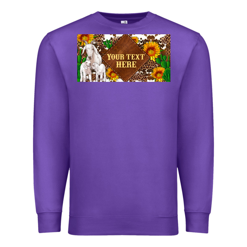 (preview)baby Goats And Sunflower And Cactus With Cowhide License Plat Premium Sweatshirt by Artiststas | Teevron