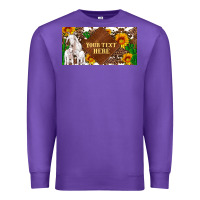Purple (preview)baby goats and sunflower and cactus with cowhide license plat Premium Sweatshirt - Artiststas