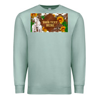 Seafoam (preview)baby goats and sunflower and cactus with cowhide license plat Premium Sweatshirt - Artiststas