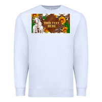 White (preview)baby goats and sunflower and cactus with cowhide license plat Premium Sweatshirt - Artiststas