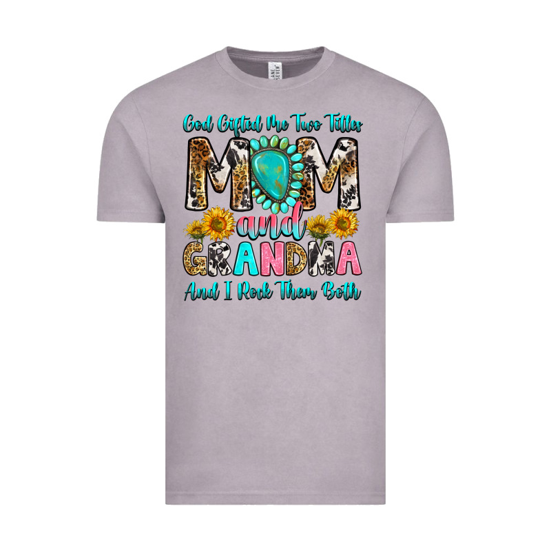 God Gifted Me Two Titles Mom And Grandma And I Roc Vintage Tee by RanaPortraitStore | Teevron