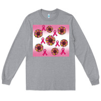 Heather Grey breast cancer awareness sunflower Long Sleeve Tee - RanaPortraitStore