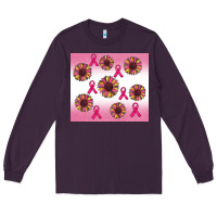Plum breast cancer awareness sunflower Long Sleeve Tee - RanaPortraitStore