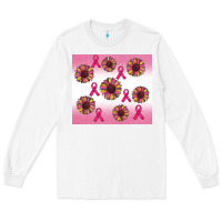 White breast cancer awareness sunflower Long Sleeve Tee - RanaPortraitStore