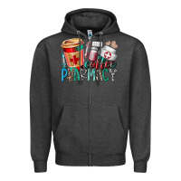 Charcoal Heather coffee pharmacy Zipper Hoodie - RacoonDesign
