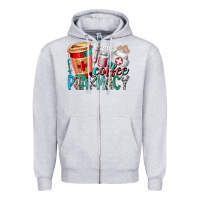 Heather Grey coffee pharmacy Zipper Hoodie - RacoonDesign