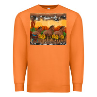 Carrot western horses and  sunset with sunflowers Premium Sweatshirt - Artiststas