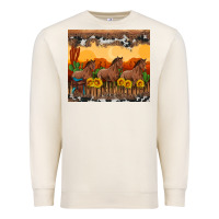 Sandshell western horses and  sunset with sunflowers Premium Sweatshirt - Artiststas