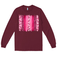 Burgundy breast aweraness brushstrokes Long Sleeve Tee - RanaPortraitStore