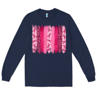 Navy breast aweraness brushstrokes Long Sleeve Tee - RanaPortraitStore