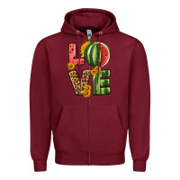 Burgundy love watermelon Zipper Hoodie - HRA Design Shop