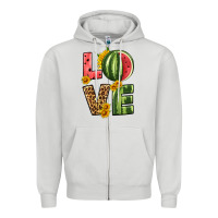 Dove Grey love watermelon Zipper Hoodie - HRA Design Shop
