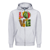 Heather Grey love watermelon Zipper Hoodie - HRA Design Shop