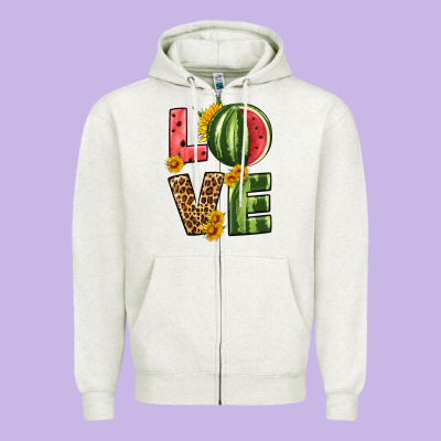 Love Watermelon Zipper Hoodie Designed By Hra Design Shop