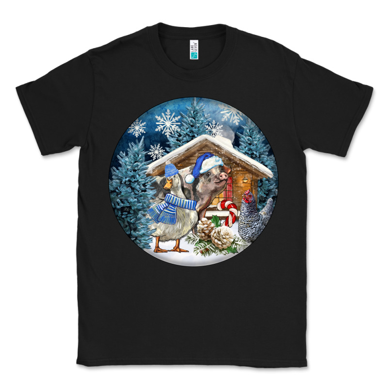 Winter Farm Animals Classic Tee by FaDigitalArtStudio | Teevron