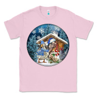 Bubblegum Pink Winter Farm Animals Classic Tee - FaDigitalArtStudio
