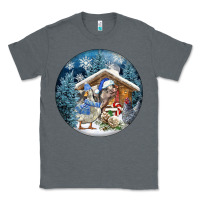 Charcoal Heather Winter Farm Animals Classic Tee - FaDigitalArtStudio