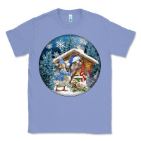 Colony Blue Winter Farm Animals Classic Tee - FaDigitalArtStudio