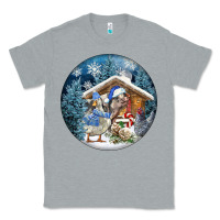 Heather Grey Winter Farm Animals Classic Tee - FaDigitalArtStudio
